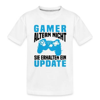 Gamer Altern Nicht Sie Erhalten Ein Update Zocker - Kinder Premium Bio T-Shirt - Weiß - Vorne