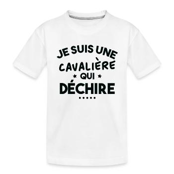 Je suis Une cavalière Qui déchire - T-shirt bio Premium Enfant - blanc - Devant