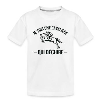 Je suis Une cavalière Qui déchire - T-shirt bio Premium Enfant - blanc - Devant