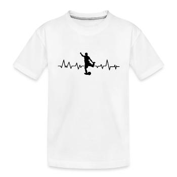 Fußball Herzschlag Heartbeat Geschenk - Kinder Premium Bio T-Shirt - Weiß - Vorne