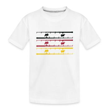 angelrute mit deutschlandflagge - Kinder Premium Bio T-Shirt - Weiß - Vorne
