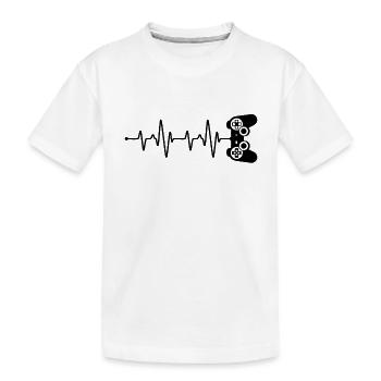 Battement de cœur du joueur - T-shirt bio Premium Enfant - blanc - Devant