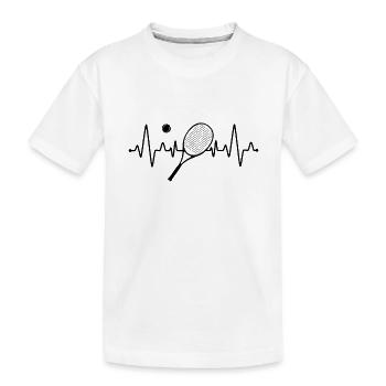 Tennis Heartbeat - Kids' Premium Organic T-Shirt - white - Front