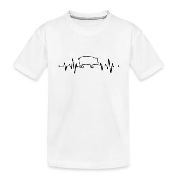 Pig Heartbeat - Kids' Premium Organic T-Shirt - white - Front