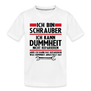 Ich bin schrauber - Kinder Premium Bio T-Shirt - Weiß - Vorne