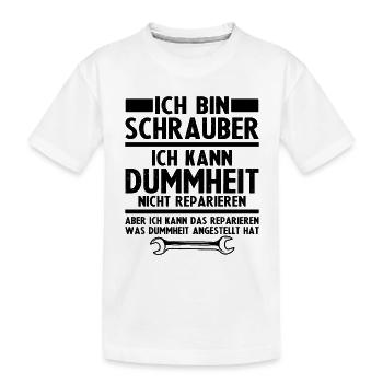 Ich bin schrauber - Kinder Premium Bio T-Shirt - Weiß - Vorne