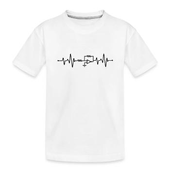Electrical Engineering Heartbeat - Kids' Premium Organic T-Shirt - white - Front