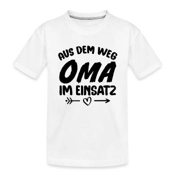 Aus dem weg Oma im einsatz - Kinder Premium Bio T-Shirt - Weiß - Vorne