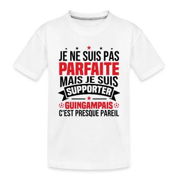 Nicht perfekt, aber ich bin ein Guingamp-Fan - Kinder Premium Bio T-Shirt - Weiß - Vorne