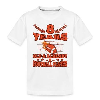 8th birthday Boy football 8 Years Old Gifts - Kinder Premium Bio T-Shirt - Weiß - Vorne