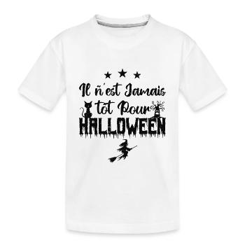 Il n’est jamais tôt pour Halloween - T-shirt bio Premium Enfant - blanc - Devant