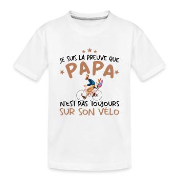 Papa cycliste cyclisme Bébé Nourrisson Naissance - T-shirt bio Premium Enfant - blanc - Devant