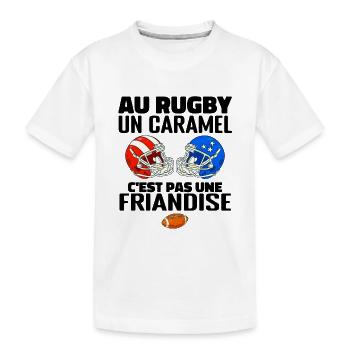 Au Rugby Un Caramel C'est Pas Une Friandise, rugby - T-shirt bio Premium Enfant - blanc - Devant