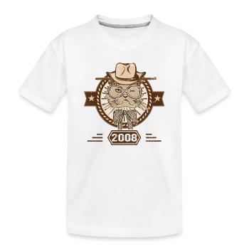 2008 | Geburtstagsgeschenk | Katzenliebhaber - Kinder Premium Bio T-Shirt - Weiß - Vorne