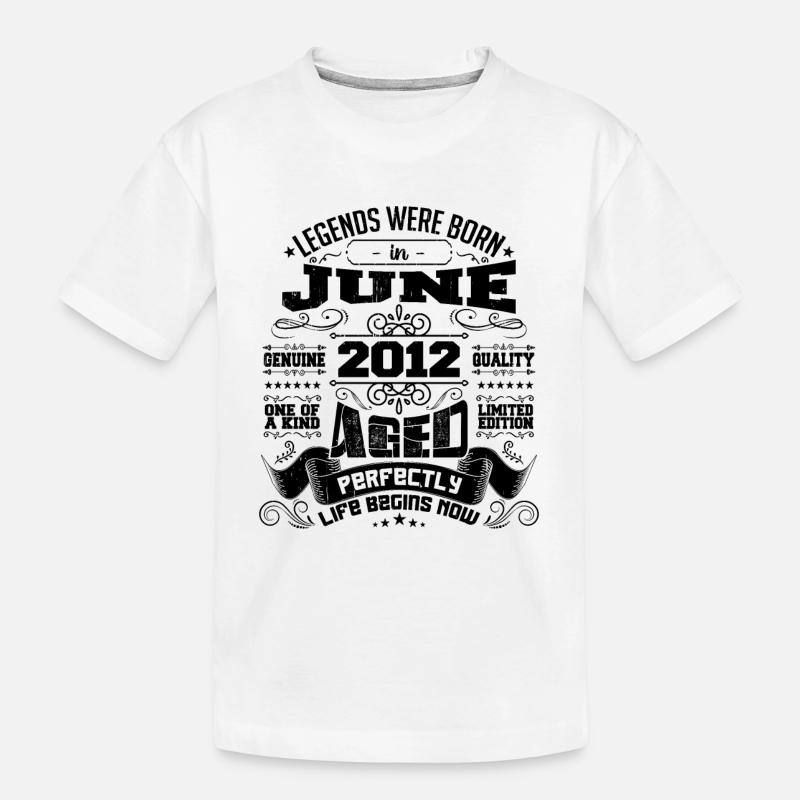 2012 Juni Jubiläum 2012 Juni | geboren im Juni 2012 - Kinder Premium Bio T-Shirt - Weiß