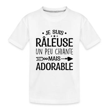 Je Suis Râleuse Un Peu Chiante Mais Adorable - T-shirt bio Premium Enfant - blanc - Devant