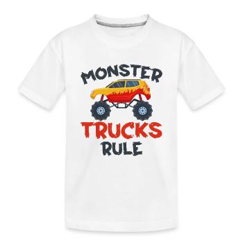 Monster Trucks - Règle Monster Trucks - T-shirt bio Premium Enfant - blanc - Devant