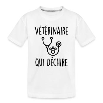 Vétérinaire Qui Déchire - T-shirt bio Premium Enfant - blanc - Devant