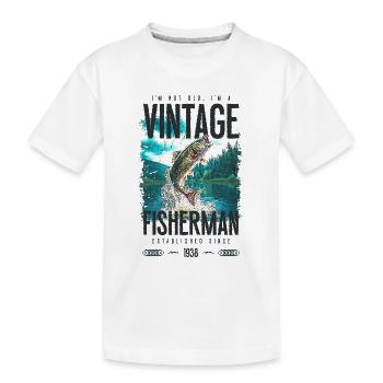 Pêche à la truite vintage Pêcheur Anniversaire 1938 - T-shirt bio Premium Enfant - blanc - Devant