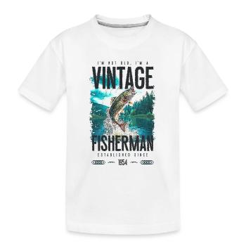 Pêche à la truite vintage Pêcheur Anniversaire 1954 - T-shirt bio Premium Enfant - blanc - Devant
