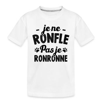 Je ne ronfle pas je ronronne - T-shirt bio Premium Enfant - blanc - Devant