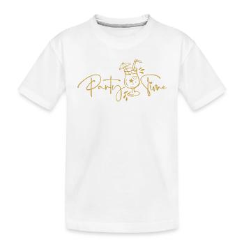 Party Time - Kinder Premium Bio T-Shirt - Weiß - Vorne