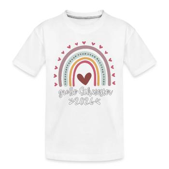 Große Schwester 2026 Regenbogen Mädchen - Kinder Premium Bio T-Shirt - Weiß - Vorne