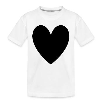 Herz schwarz - Kinder Premium Bio T-Shirt - Weiß - Vorne
