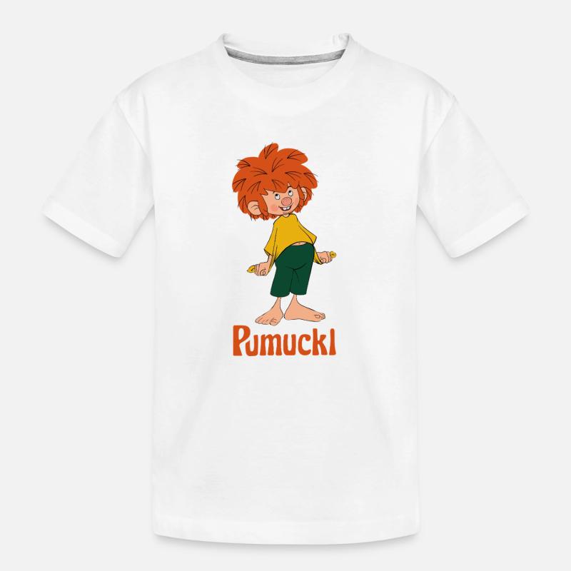 Pumuckl Mit Frecher Pose Und Verschmitztem Lächeln - Kinder Premium Bio T-Shirt - Weiß