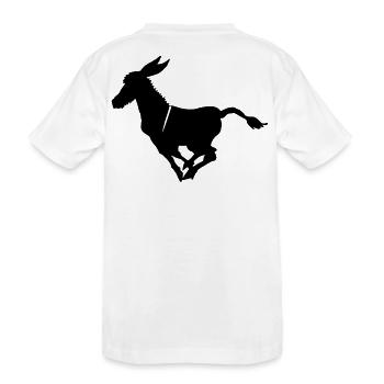 Süßer Esel im Galopp Grautier  - Kinder Premium Bio T-Shirt - Weiß - Hinten