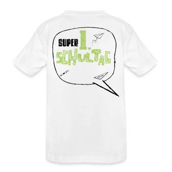 Erster Schultag Einschulung - Kinder Premium Bio T-Shirt - Weiß - Hinten