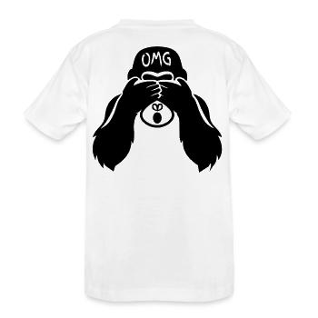 Funny Monkey - Gorilla OMG Teacher - Kids' Premium Organic T-Shirt - white - Back