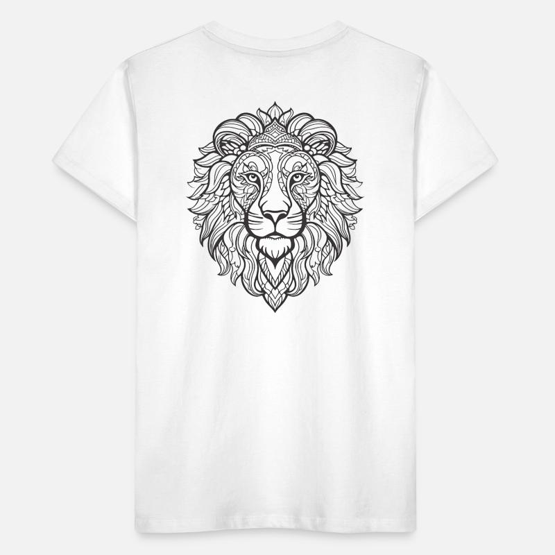 Detailed Lion Face Pattern Kids' Premium Organic T-Shirt