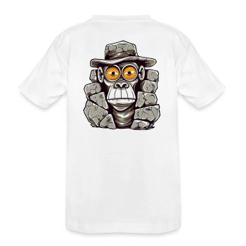 Conception de t-shirt singe de l’âge de pierre - T-shirt bio Premium Enfant - blanc - Dos