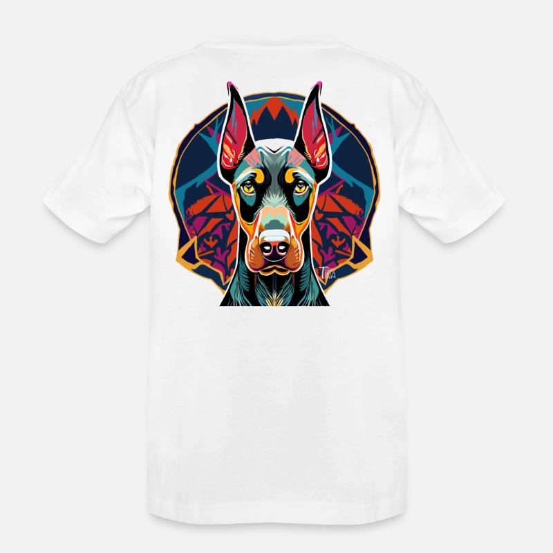 Dobermann - Kinder Premium Bio T-Shirt - Weiß