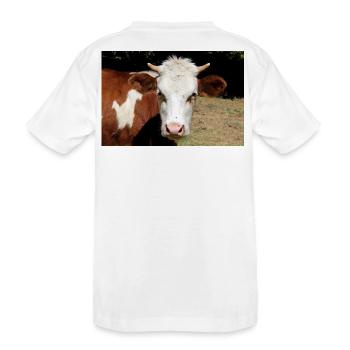 Kuh Poster - Kinder Premium Bio T-Shirt - Weiß - Hinten
