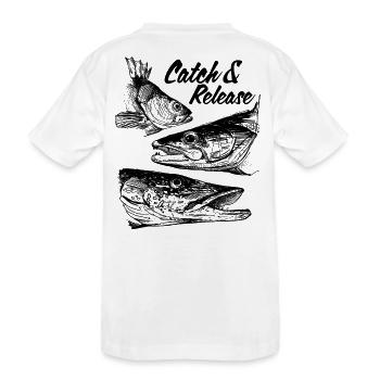 Catch & Release - Kinder Premium Bio T-Shirt - Weiß - Hinten