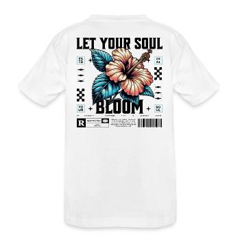 Hibiscus Blue Tropical Blossom Let your soul bloom - Kids' Premium Organic T-Shirt - white - Back