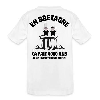 Brittany, Brittany humour, Breizh - Kids' Premium Organic T-Shirt - white - Back