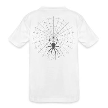 Spider Web Silhouette - Kids' Premium Organic T-Shirt - white - Back