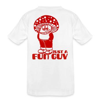 Just a chill guy Just a Fungi Meme - Kinder Premium Bio T-Shirt - Weiß - Hinten