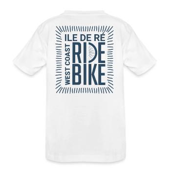 Vélo Côte Ouest Île de Ré - T-shirt bio Premium Enfant - blanc - Dos
