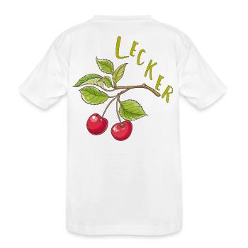 Kirschen  - Kinder Premium Bio T-Shirt - Weiß - Hinten