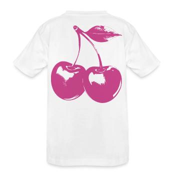 Motif cerisier rétro – look rockabilly rose - T-shirt bio Premium Enfant - blanc - Dos