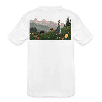 Folklore | Frau in Tracht - Kinder Premium Bio T-Shirt - Weiß - Hinten
