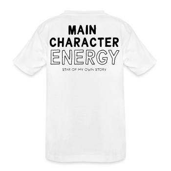 Main Character Energy - Kinder Premium Bio T-Shirt - Weiß - Hinten