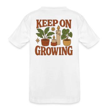 Keep_on_Growing - Kinder Premium Bio T-Shirt - Weiß - Hinten