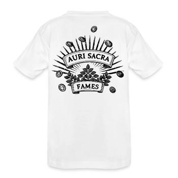 Auri sacra fames  Cursed hunger for gold - Kids' Premium Organic T-Shirt - white - Back
