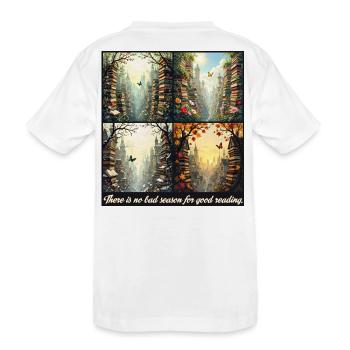 Les Quatre Saisons dans la Cité des Livres - T-shirt bio Premium Enfant - blanc - Dos