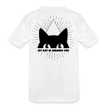 MON CHAT TE JUGE - T-shirt bio Premium Enfant - blanc - Dos